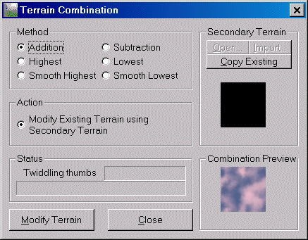 Terrain Combination Fenster